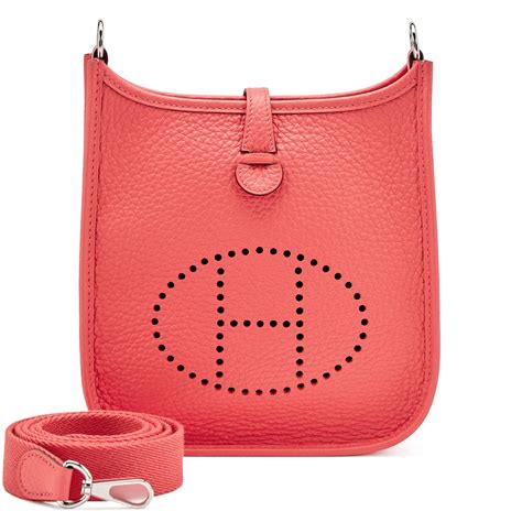 Hermès Rose Jaipur Clemence Mini Evelyne TPM 16 Palladium 